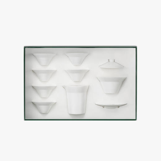 鸣盏 羊脂玉瓷茶具八件套家用功夫茶具MZ8010[福利品] 商品图0