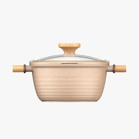 悦味 元麦升级款陶土多功能汤煮蒸锅22cm（3.4L） [福利品]