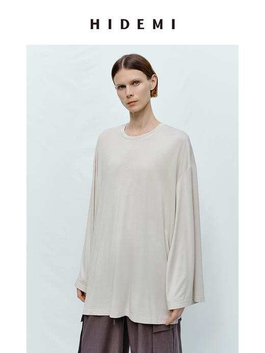 HIDEMI度假系列裸感圆领柔软长袖T恤 商品图8