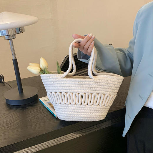 福利款丨棉线编织包海边时尚百搭手提单肩包 商品图6