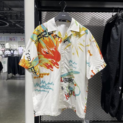 【L/XL断码】李宁2023新品夏男子运动潮流时尚印花宽松休闲开衫衬衫LSHT005【库存有限，如无货将做退款，介意慎拍！】 商品图3