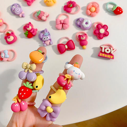 儿童可爱草莓熊皮筋女童扎头发新款发圈宝宝不伤发头绳橡皮筋发饰 商品图3