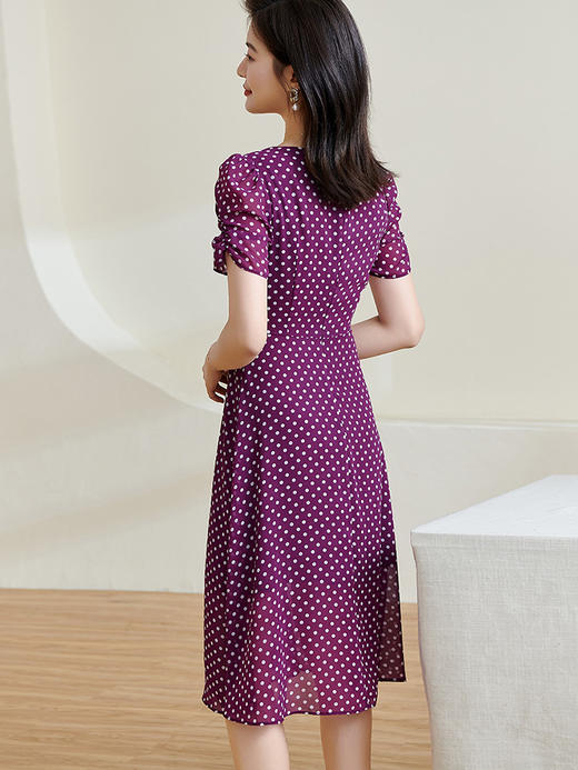 剩S/M 米思阳2025夏季新款经典复古波点A字裙显瘦遮肉连衣裙薄款女1123 商品图3