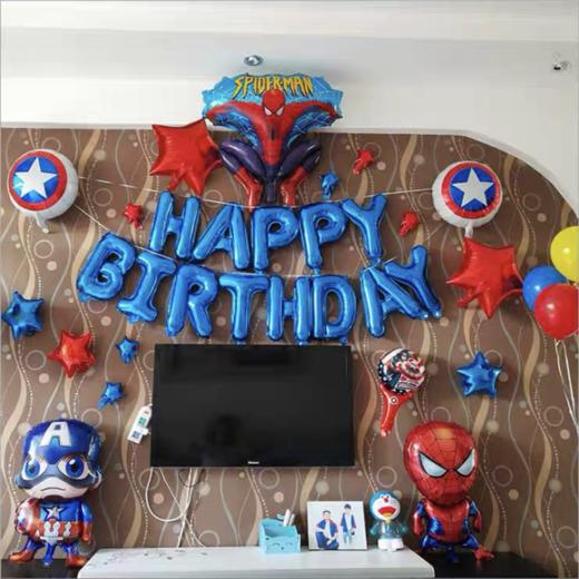 生日气球套装乳胶铝膜气球大人男孩女孩生日装饰场景周岁宴背景墙布置气1套 商品图4