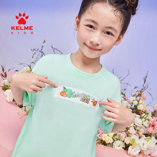 KELME卡尔美儿童落肩短T夏季圆领透气印花运动T恤 商品图4