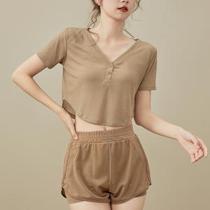 【限时秒】YOGACODE【火树银花系列】薄款运动短袖夏季速干瑜伽服罩衫YCDS496 商品图3