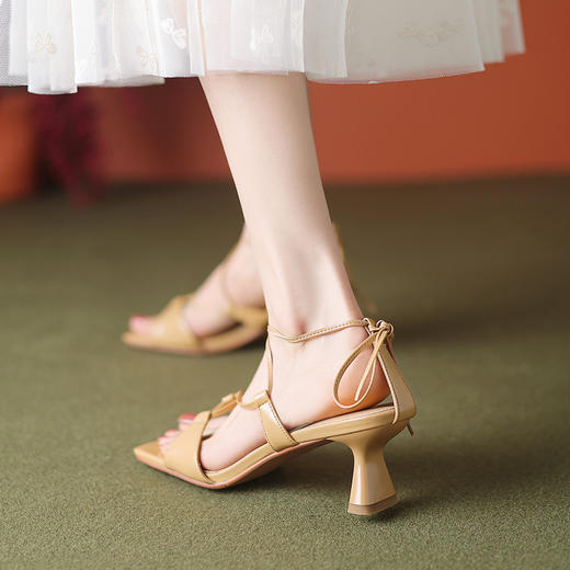 时尚个性，舒适真皮绑带高跟凉鞋WC-M7271 商品图8