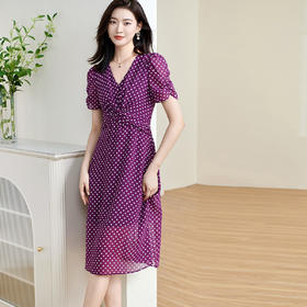 剩S/M 米思阳2025夏季新款经典复古波点A字裙显瘦遮肉连衣裙薄款女1123