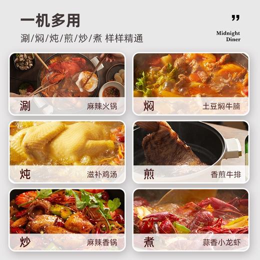 大宇电火锅鸳鸯锅分体式火锅家用电锅蒸煮炒菜一体大容量电炒锅 商品图4