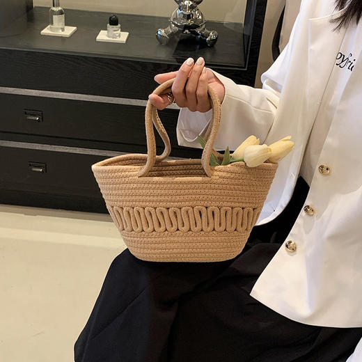 福利款丨棉线编织包海边时尚百搭手提单肩包 商品图2