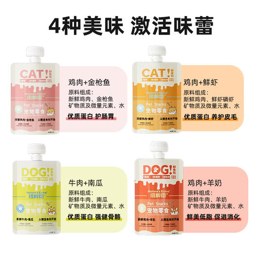 纽粹臣宠物鲜食包90g 4种口味鲜肉酱 补水湿粮包 宠物零食拌粮 线下专供 乱价包退！ 商品图5