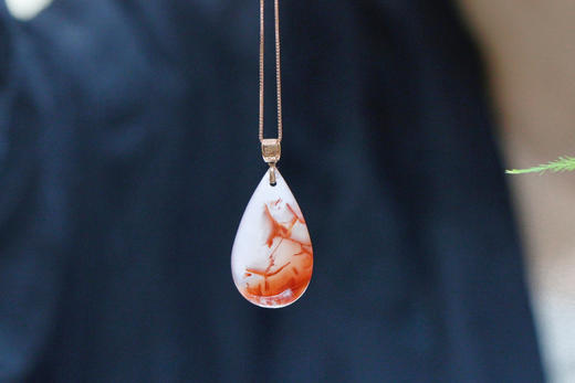 南红冰飘吊坠     镶嵌：18k金 商品图0