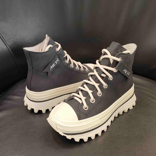 LFGJ 4907英伦风潮ins真皮高帮松糕板鞋 商品图4