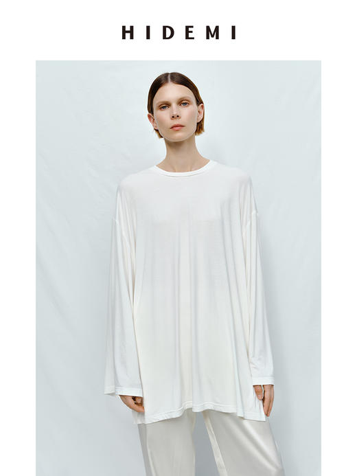 HIDEMI度假系列裸感圆领柔软长袖T恤 商品图0