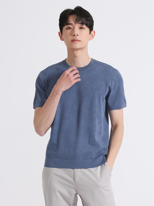 callisto蓝色棉混纺T恤 SSTSS142C 商品图0