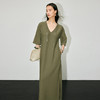 IN AND ON53428夏季新款女V领连衣裙垂感显瘦宽松简约气质开衩长裙 商品缩略图6