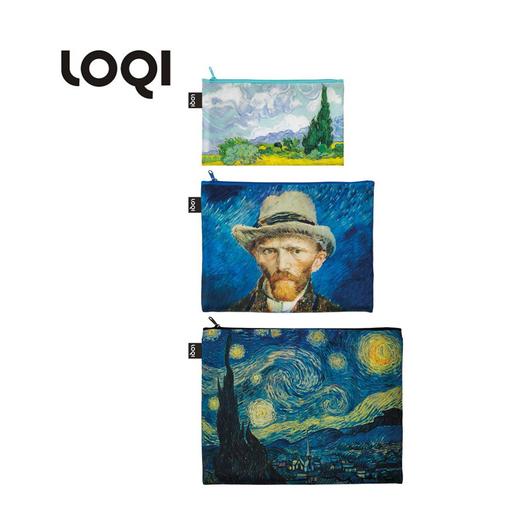 德国LOQI博物馆系列 环保收纳袋三件套合集  文具数码配件收纳整理套包洗漱化妆防泼水 商品图9