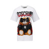 MOSCHINO 莫斯奇诺 女士棉质小熊徽标印花圆领短袖T恤 白色 0711 0540 1001 商品缩略图0