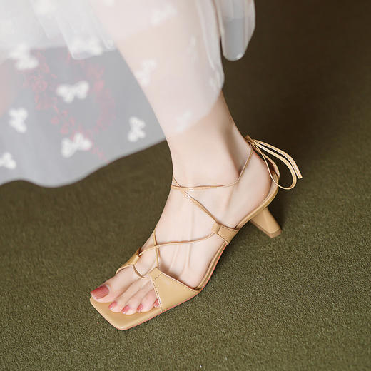 时尚个性，舒适真皮绑带高跟凉鞋WC-M7271 商品图12