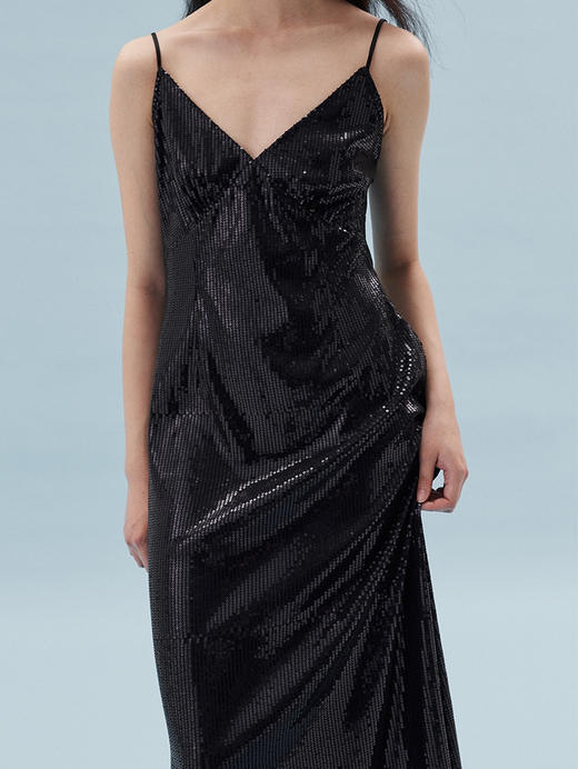 HOSIKARI｜HO23SS17 黑色亮片吊带连衣裙 商品图6
