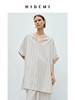 HIDEMI度假系列条纹亚麻开口领廓形套装 上衣/阔腿裤 商品缩略图2