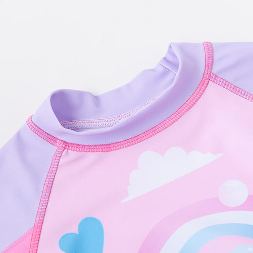 贝贝怡童装夏季新款女童分体泳衣宝宝速干衣防晒儿童泳帽泳衣套装232P2528 商品图5