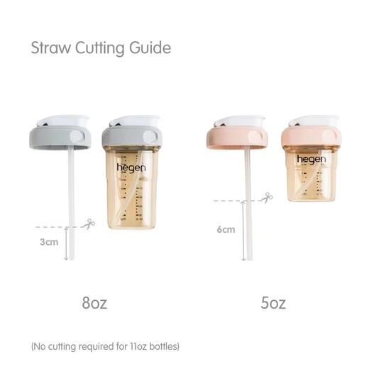 二代新 | 新加坡 Hegen 吸管杯盖 萌牙吸嘴+硅胶管配件组合  | 裁剪可适用于150ml/240ml/330ml瓶身 商品图2