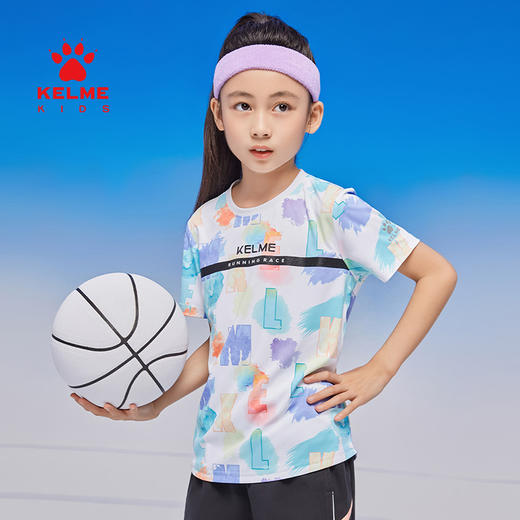 KELME卡尔美女童圆领短T夏季儿童跑步运动T恤 商品图4