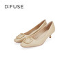DFuse迪芙斯秋季新款单鞋女牛皮方头烤漆饰扣高跟鞋女单鞋DF33111005 商品缩略图2