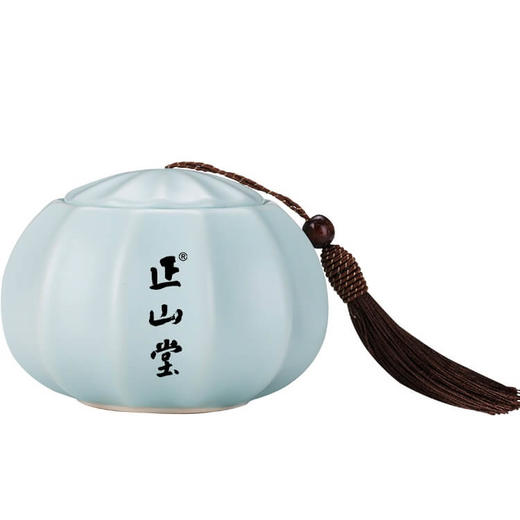 正山堂 陶瓷茶叶罐南瓜型 德化密封储存茶叶500ml容量 茶具 商品图4