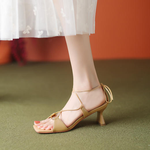 时尚个性，舒适真皮绑带高跟凉鞋WC-M7271 商品图9