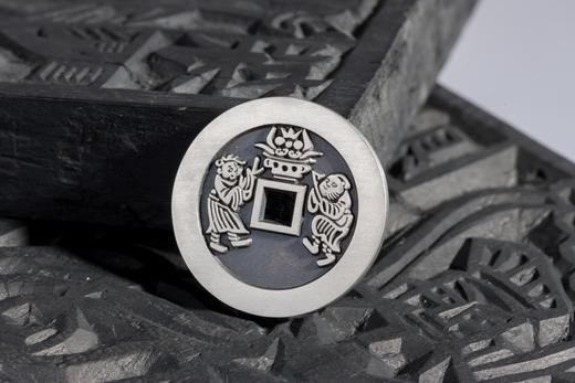 矩德泉坊 纯银手作  招财利市背献宝图（2.9厘米版）634 商品图6