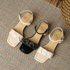 品质好货| Safiya索菲娅2023夏季新品舒适羊皮气质粗跟一字带凉鞋SF31115788 商品缩略图5