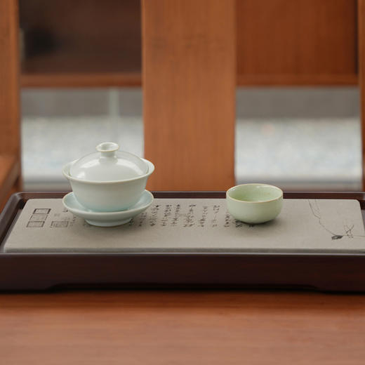 祥福寒食茶盘 现代纯天然乌金石高端家用干泡台茶台茶具茶海茶盘 商品图3