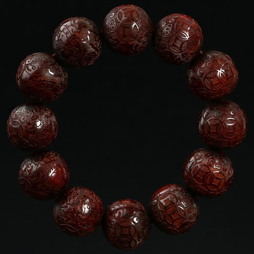 六鑫珠宝 印度小叶紫檀精雕貔貅男士手串高油密文玩佛珠 商品图2