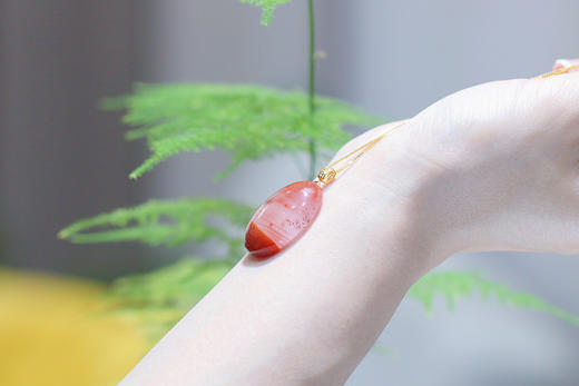 南红冰飘吊坠   镶嵌：18K金 商品图1