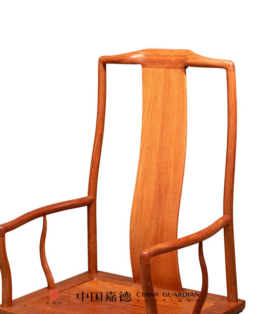 红桥红  家具严选  缅甸花梨（大果紫檀）【高靠背 S背素官帽椅 】 商品图2
