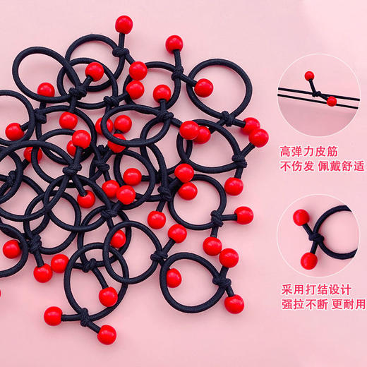儿童头绳女橡皮筋扎头发小女孩小号发圈大红豆高弹力耐用女童发绳 商品图3