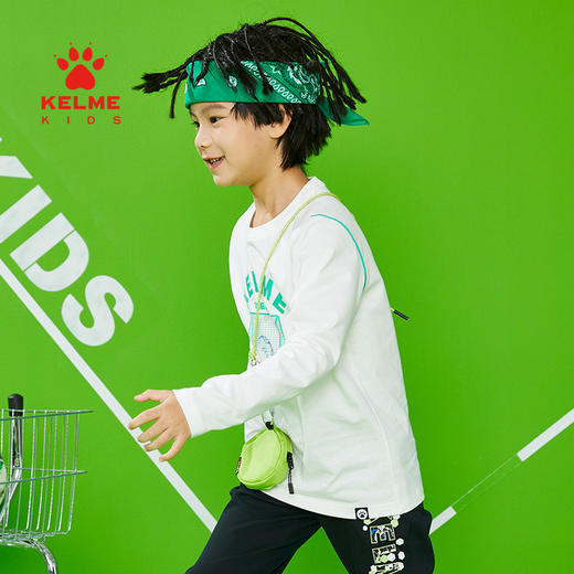 KELME KIDS卡尔美童装男童长袖T恤春新款中大童圆领套头运动上衣 商品图1