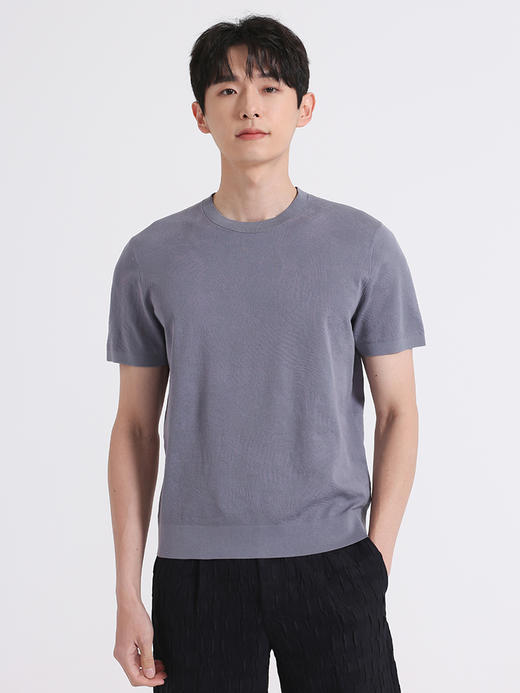 callisto紫色提花混纺T恤 SSTSS142C 商品图0