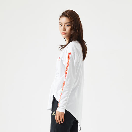 KELME卡尔美 新款圆领抽带调节不规则长袖T恤女百搭时尚休闲上衣 商品图1