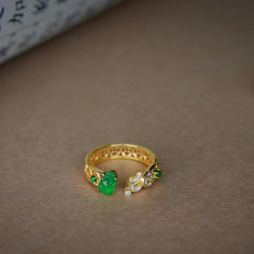 龢盒原创 冰绿翡翠貔貅·财源滚滚开运戒 商品图2