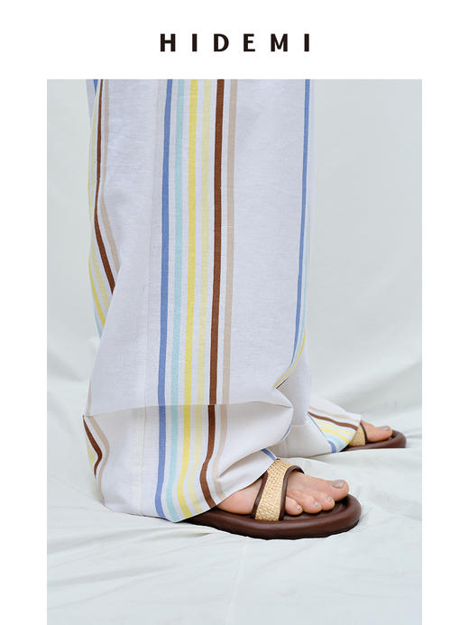 HIDEMI 度假系列云朵厚底拉菲草拼接凉鞋 商品图5