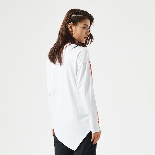 KELME卡尔美 新款圆领抽带调节不规则长袖T恤女百搭时尚休闲上衣 商品图2