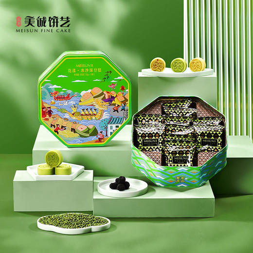 【香港美诚】花漾·冰沙绿豆糕416克 商品图1