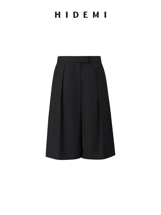 HIDEMI度假系列口袋极简设计感西裤式中短裤 棕绿/深灰/黑色 商品图2