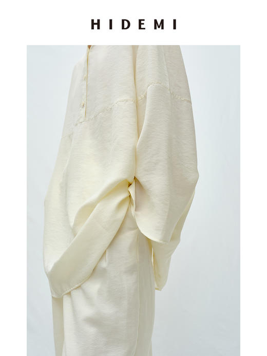 HIDEMI 度假系列清透云朵面料极简两穿廓形套装 上衣/阔腿裤 商品图3