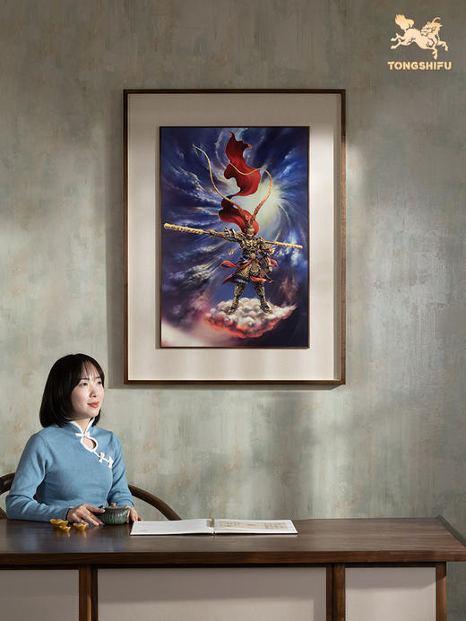 铜师傅 手工錾刻 铜雕画《谁与争锋》大圣 装饰画 玄关画 背景画 商品图5