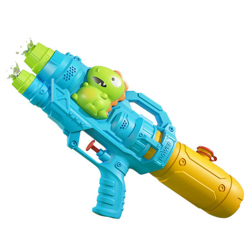 【卡通萌趣造型！大容量 射程远】儿童双喷头网红卡通恐龙水枪，款式丰富，Q萌趣味水枪，轻松出水，耐摔耐玩，全程自由射击，玩具鲨鱼抽拉式，滋水鸭子打水仗-QQ 商品图4