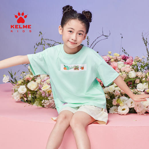 KELME卡尔美儿童落肩短T夏季圆领透气印花运动T恤 商品图3